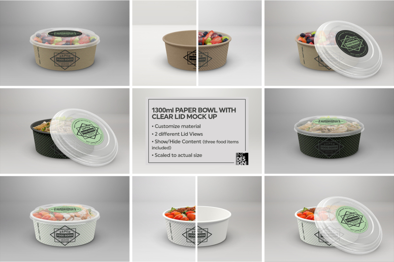 Download VOL 8: Paper Food Box Packaging Mockup Collection By INC Design Studio | TheHungryJPEG.com