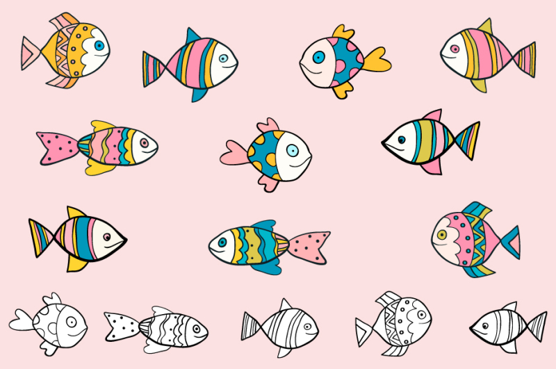 cute-doodle-fish-clipart-set-hand-drawn-sea-animal-clip-art