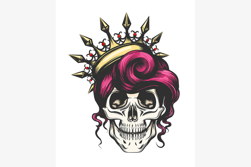 female-skull-in-crown