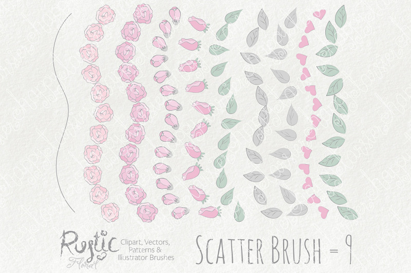 rustic-floral-clipart-vectors-seamless-patterns-digital-papers-wreaths-floral-arrangements-ai-brushes-pink-flower-floral-wreaths-bouquets-patterns-backgrounds-brushes