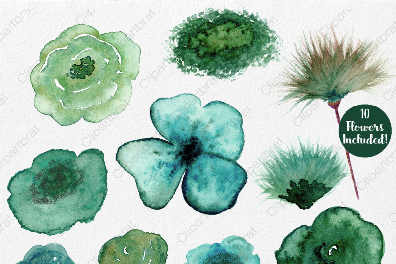 teal-and-purple-watercolor-floral-set