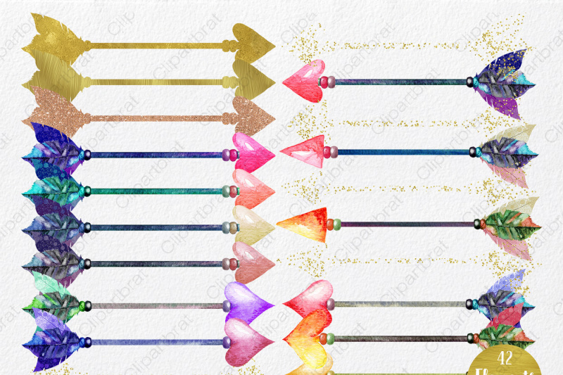 watercolor-and-gold-metallic-arrows