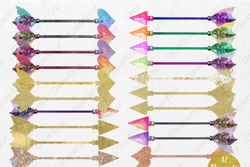 watercolor-and-gold-metallic-arrows