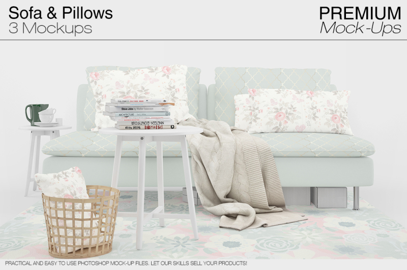 Download Download Sofa & Pillows Mockup Pack PSD Mockup - Mockups ...