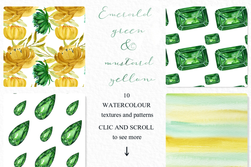 emerald-green-and-mustard-flowers-clipart