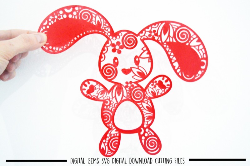 Bunny Rabbit paper cut SVG / DXF / EPS Files By Digital Gems
