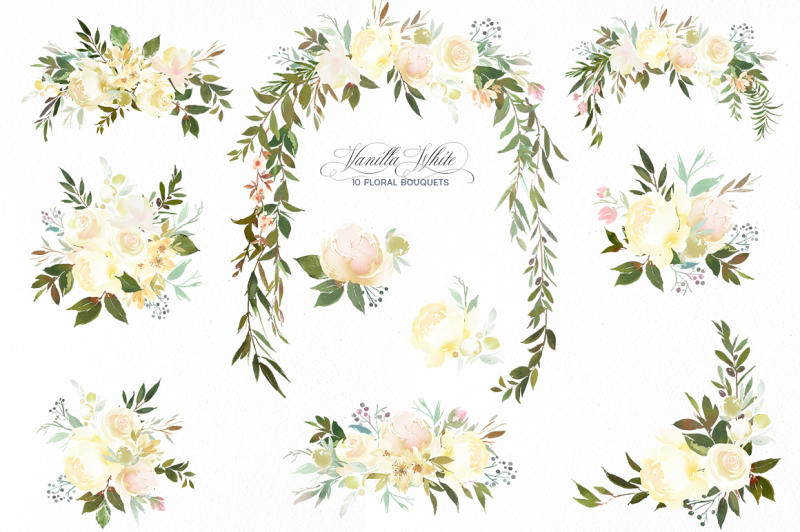 vanilla-white-watercolor-flowers-roses-peonies-greenery-clipart