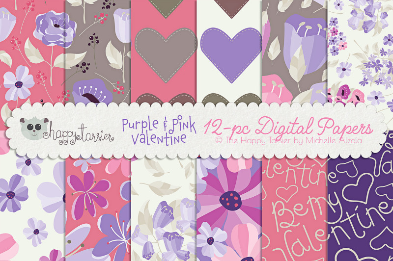purple-and-pink-valentine-floral-clipart-vectors-seamless-pattern