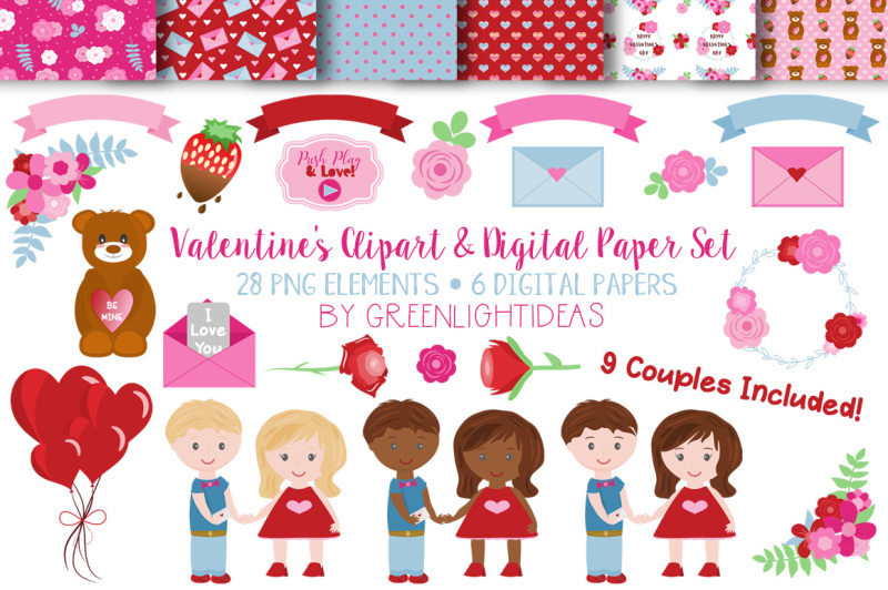 valentines-clipart-and-digital-paper-set