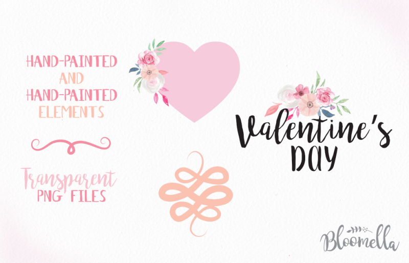 valentines-huge-package-54-elements-hand-painted-watercolor-pink