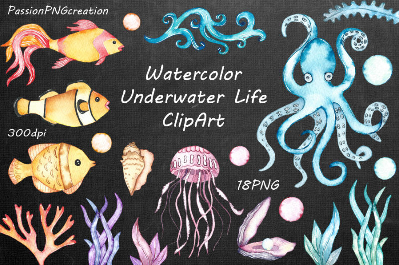 watercolor-underwater-life-clipart