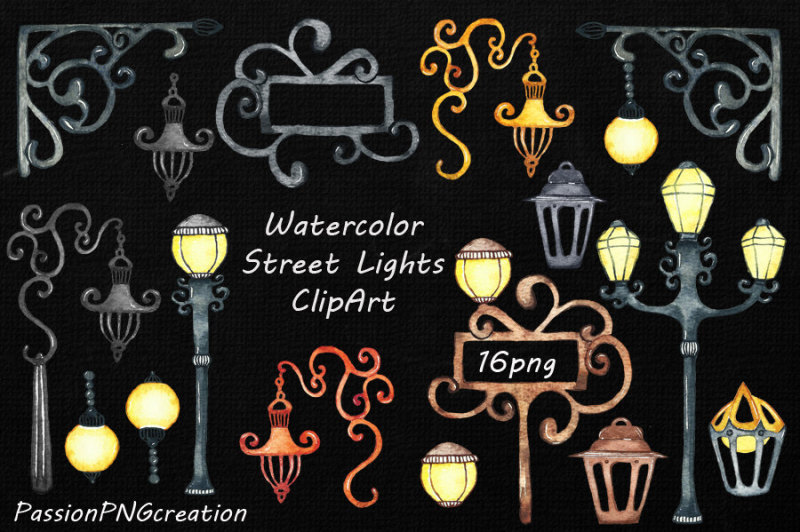 watercolor-street-lights