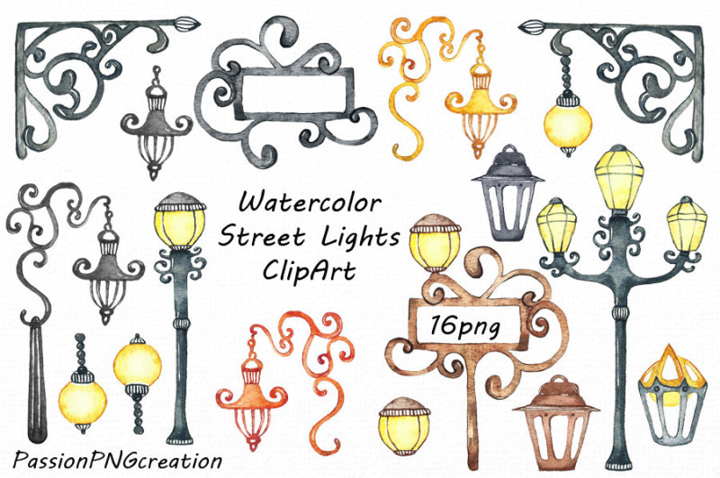 watercolor-street-lights