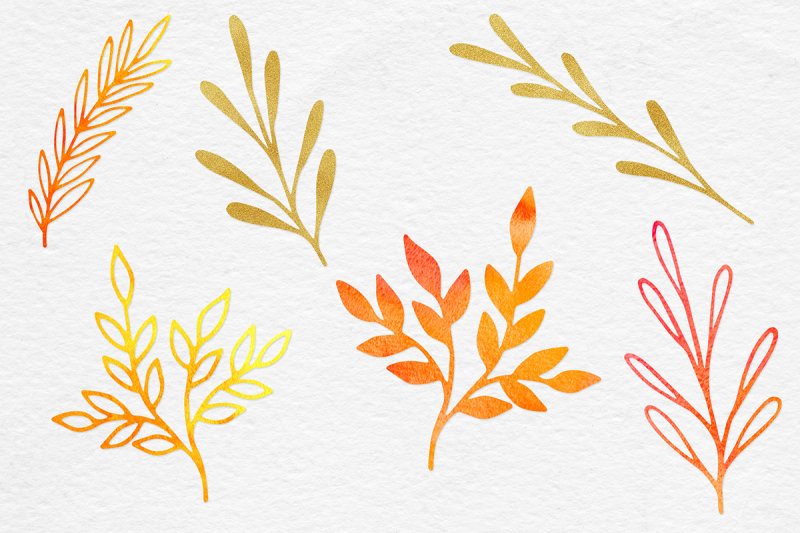 watercolor-and-gold-botanical-clipart