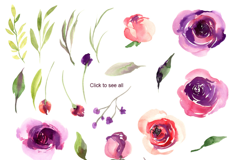 watercolor-red-violet-flowers-roses-peony-png