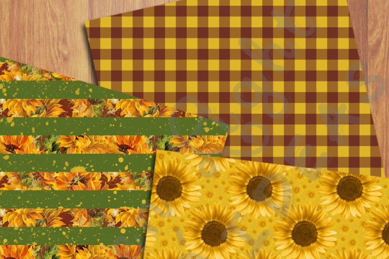 sunflower-digital-papers-floral-backgrounds