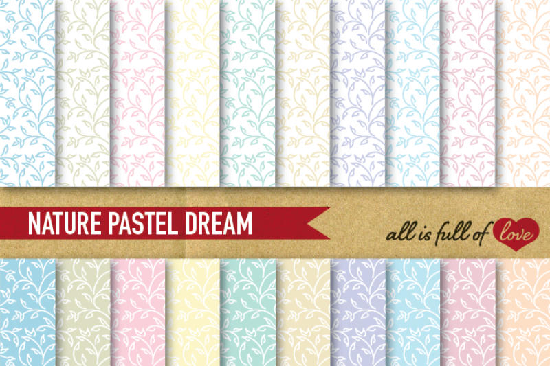 hand-draw-leafs-digital-paper-pack-dream-collection