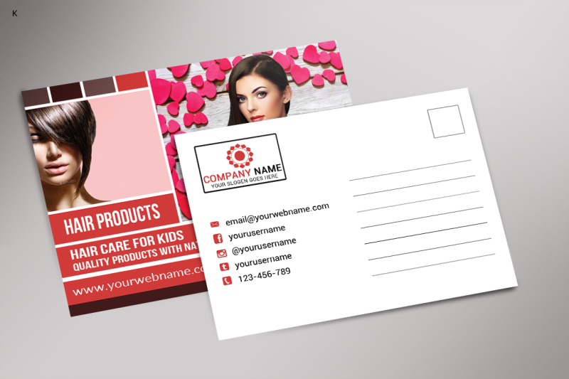 hair-products-post-card-template
