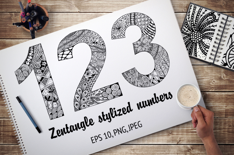 zentangle-stylized-numbers