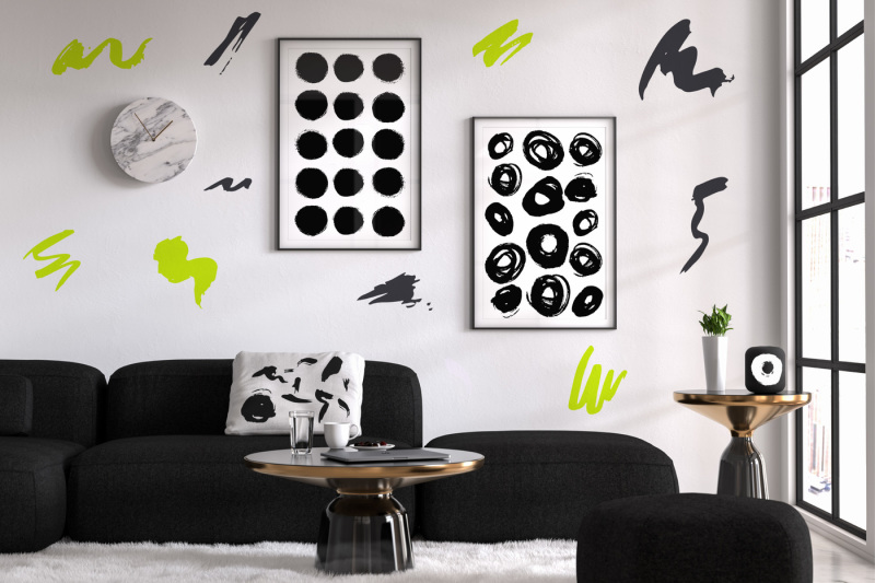black-and-white-patterns-ink-elements