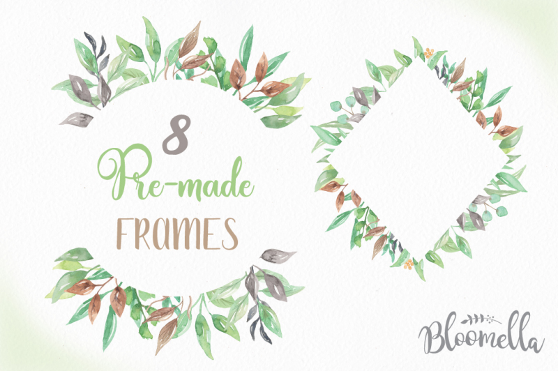 watercolor-foliage-clipart-frames-png-files-greenery-leaves-leaf
