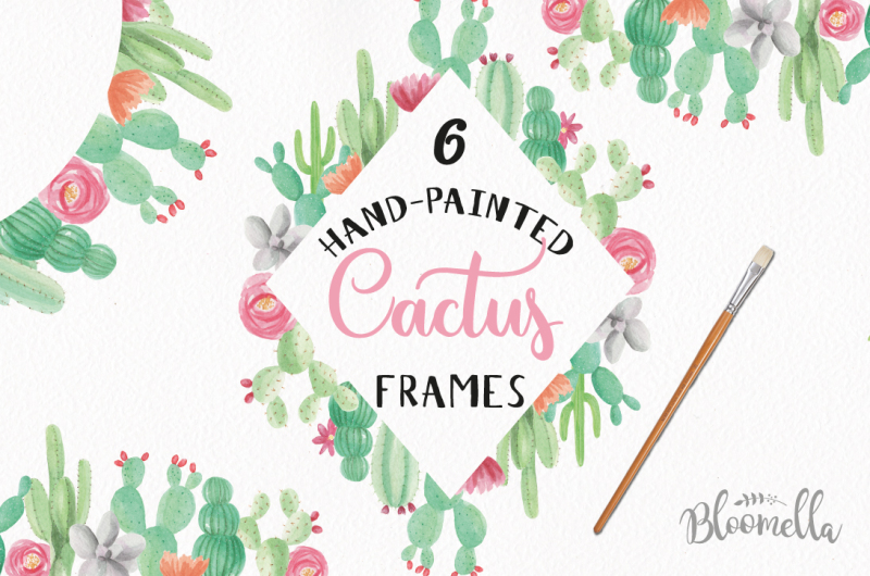 cactus-watercolor-frames-cactus-succulents-clipart-hand-painted