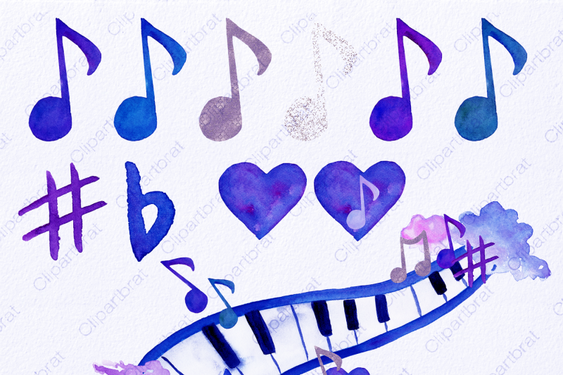 watercolor-music-clipart-royal-blue-purple-musical