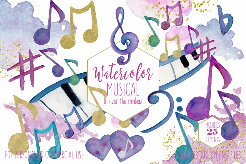 rainbow-watercolor-music-notes-musical-clipart