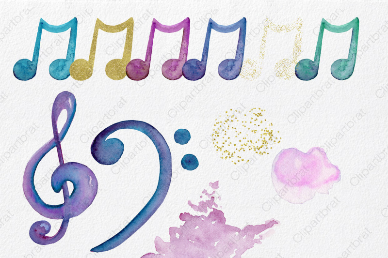 rainbow-watercolor-music-notes-musical-clipart