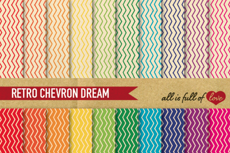vintage-hand-draw-chevron-digital-paper-rainbow