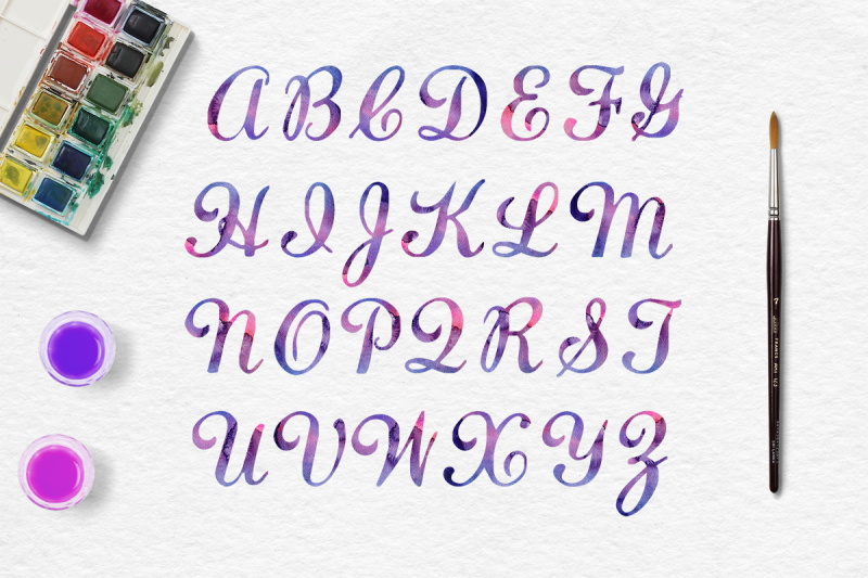 galaxy-watercolor-alphabet