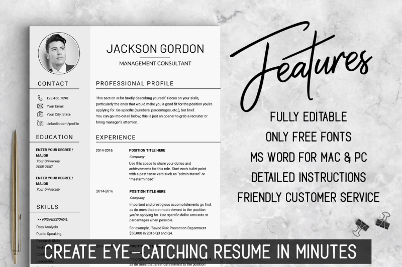 creative-resume-template-instant-download-us-letter-resume-templates