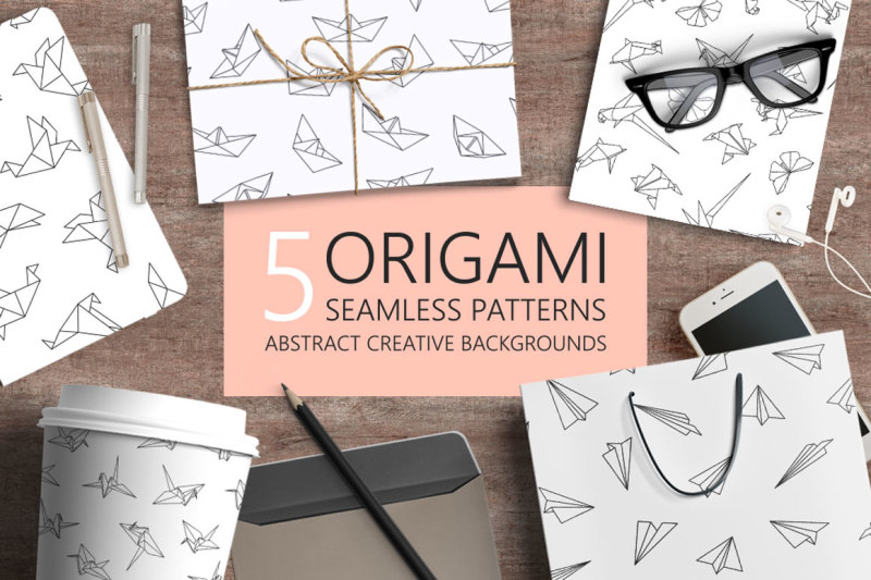 white-origami-seamless-patterns