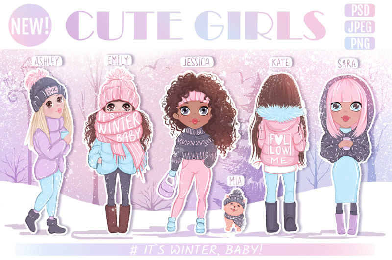 cute-girls-winter-llustrations