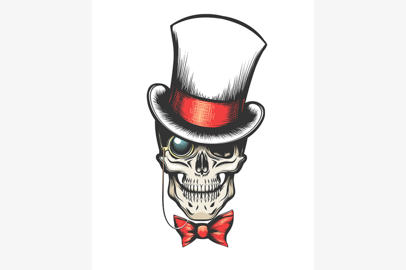 skull-in-cylinder-hat-with-monocle