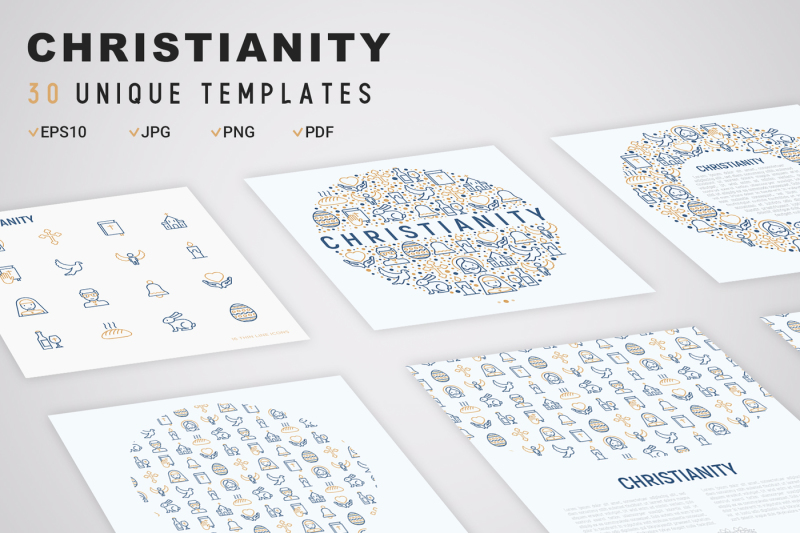 christianity-icons-set-concept