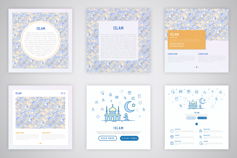 islam-icons-set-concept