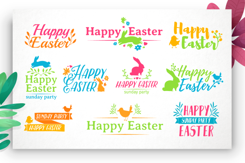 set-of-logos-for-happy-easter
