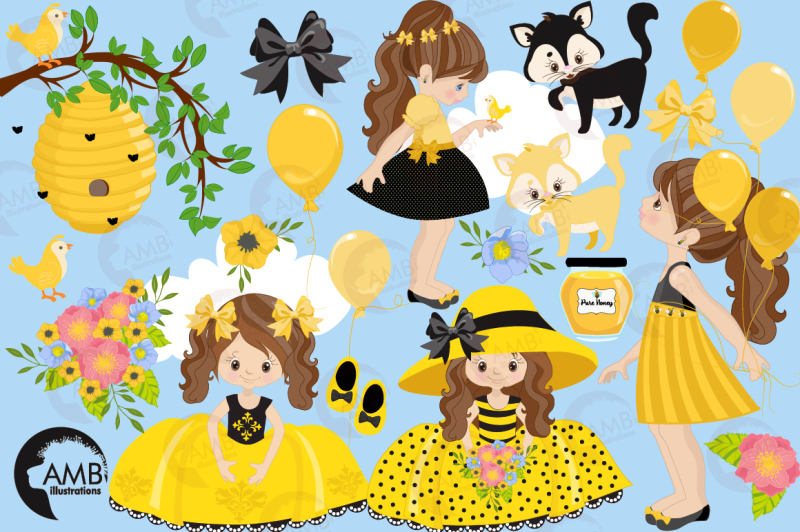 summer-girls-bee-clipart-graphics-illustrations-amb-1053