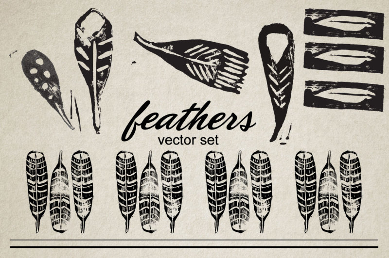 feathers-vector-stamps