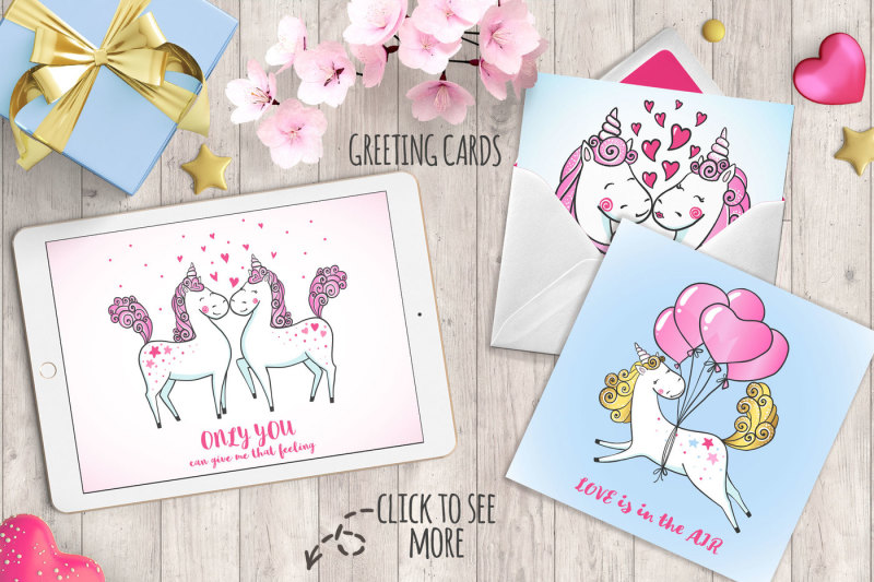 romantic-set-with-cute-unicorns