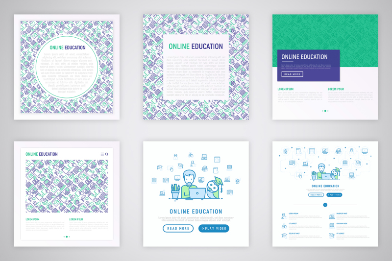 online-education-icons-set-concept