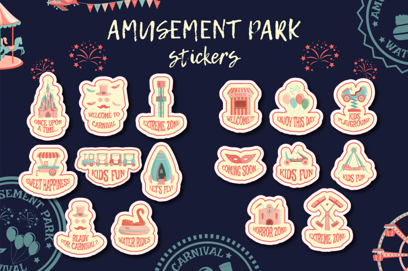 amusement-park-stickers-collection