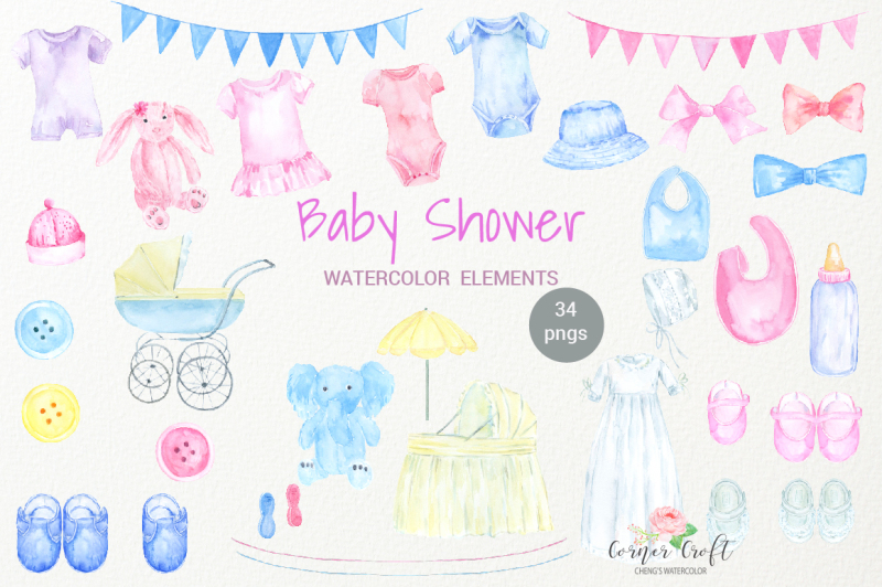 watercolor-clipart-baby-shower