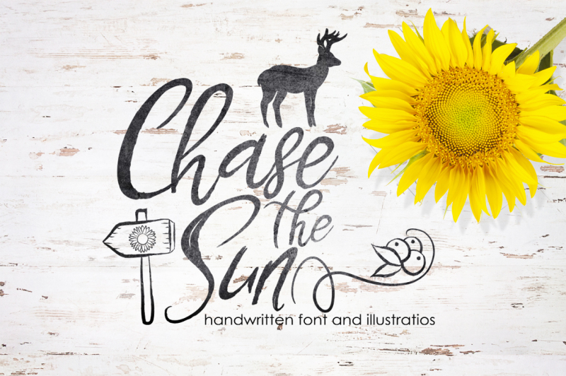 chase-the-sun-font-and-illustrations