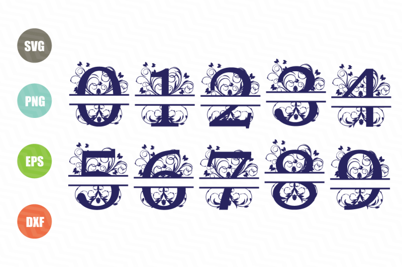 Download Split Monogram Letters Svg, Split Monogram Numbers Svg By NewSvgArt | TheHungryJPEG.com