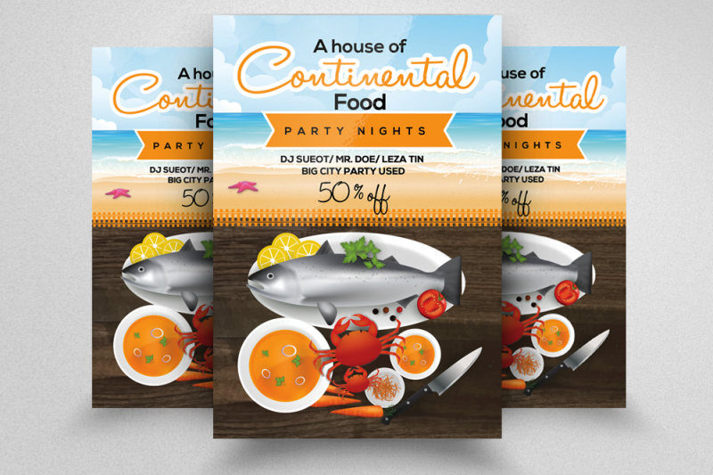 continental-food-flyer-templates