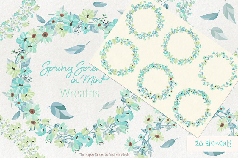spring-serenity-in-mint-wreath-flower-clipart-vectors