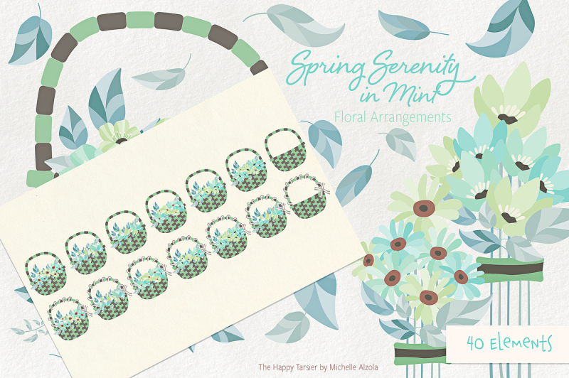 spring-serenity-in-mint-flower-arrangement-clipart-vectors