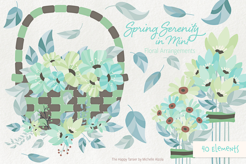 spring-serenity-in-mint-flower-arrangement-clipart-vectors